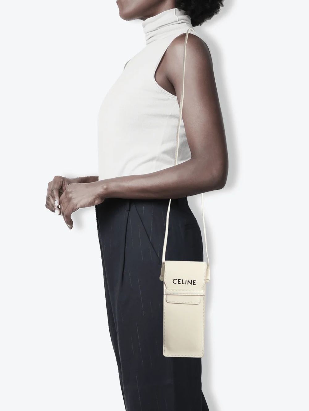 CELINE Cream Off White Phone Sunglasses Pouch Crossbody Bag